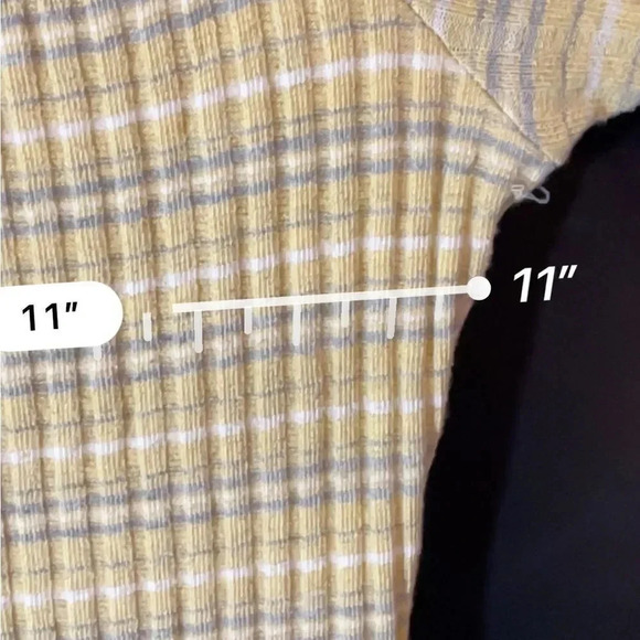 MAY PINK MINI RIBBED  SHORT SLEEVE YELLOW STRIPE BUTTON DOWN DRESS SMALL - Picture 3 of 13